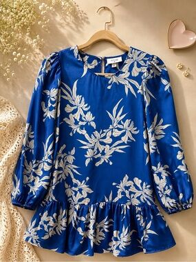 Alexie White and Blue Floral Dress